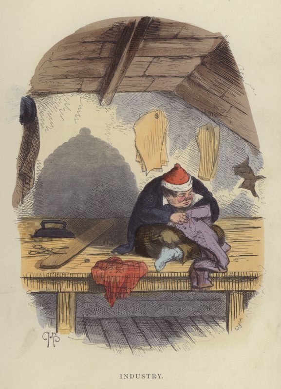Industri (farvet gravering) af Charles Henry Bennett