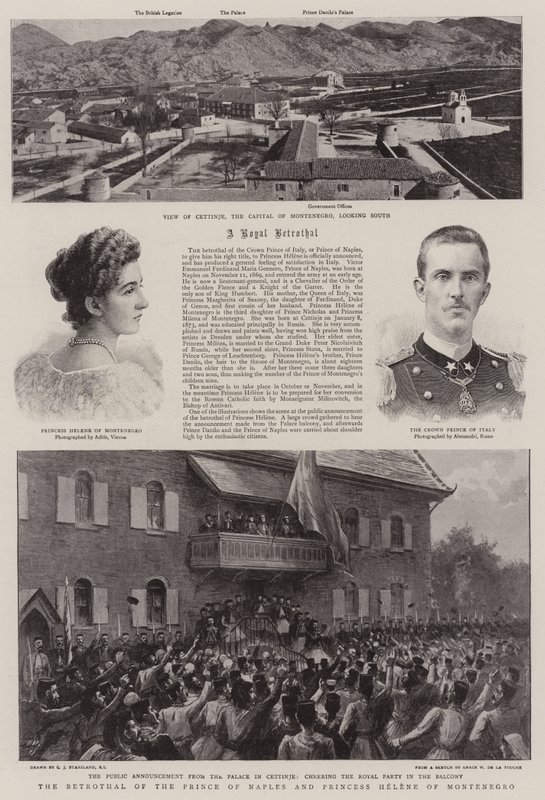 Trolovelsen af prinsen af Napoli og prinsesse Helene af Montenegro af Charles J. Staniland