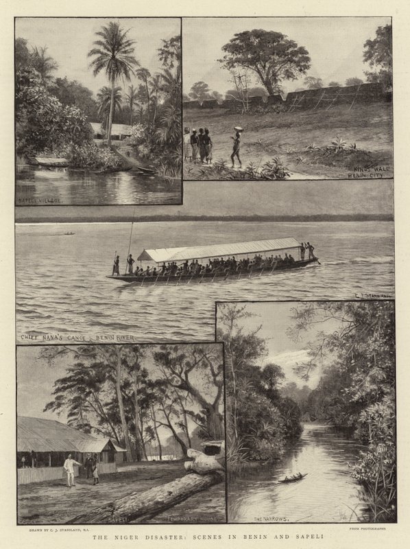 Katastrofen i Niger, scener i Benin og Sapeli af Charles J. Staniland