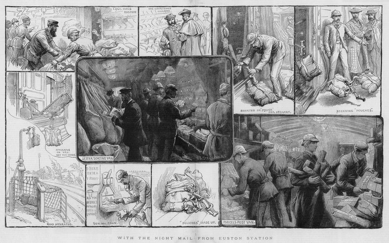 Med natposten fra Euston Station (gravering) af Charles J. Staniland