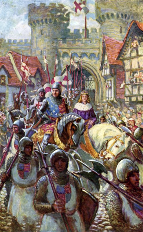 Edward V rider ind i London med hertug Richard af Charles John de (after) Lacy