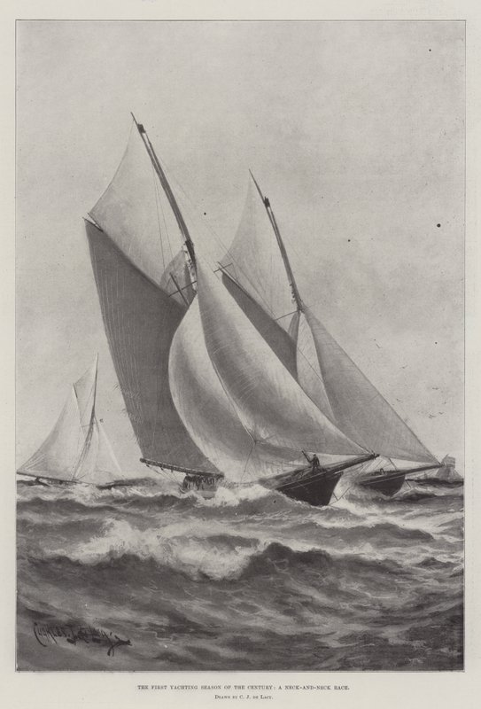 Århundredets første lystsejladssæson, et hals-og-hals kapløb af Charles John de Lacy