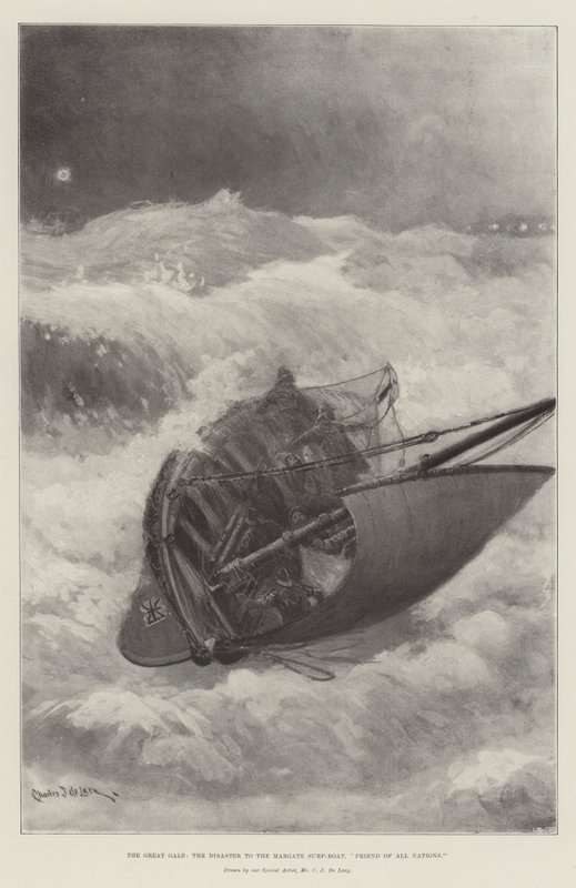 Den store kuling, katastrofen for Margate-surfbåden, alle nationers ven af Charles John de Lacy