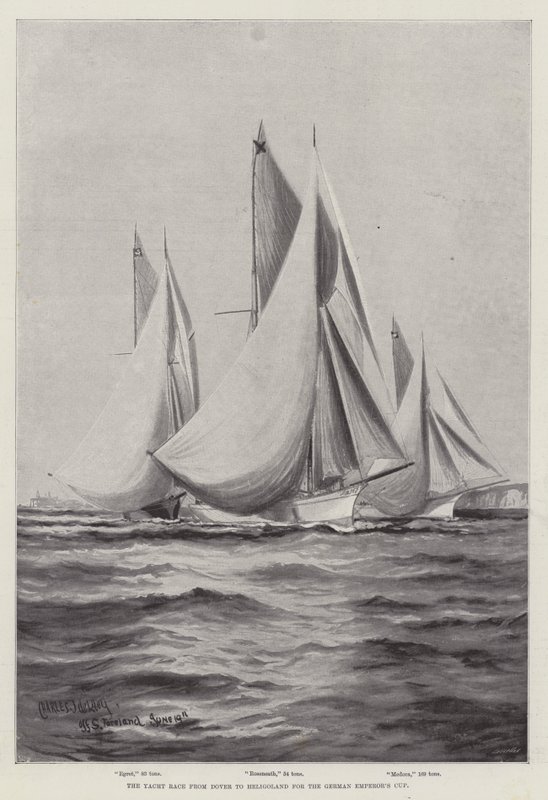 Yacht Race fra Dover til Helgoland for den tyske kejserpokal af Charles John de Lacy