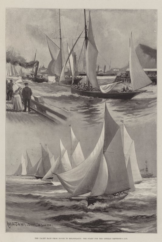 Yacht Race fra Dover til Helgoland, starten på den tyske kejsercup af Charles John de Lacy
