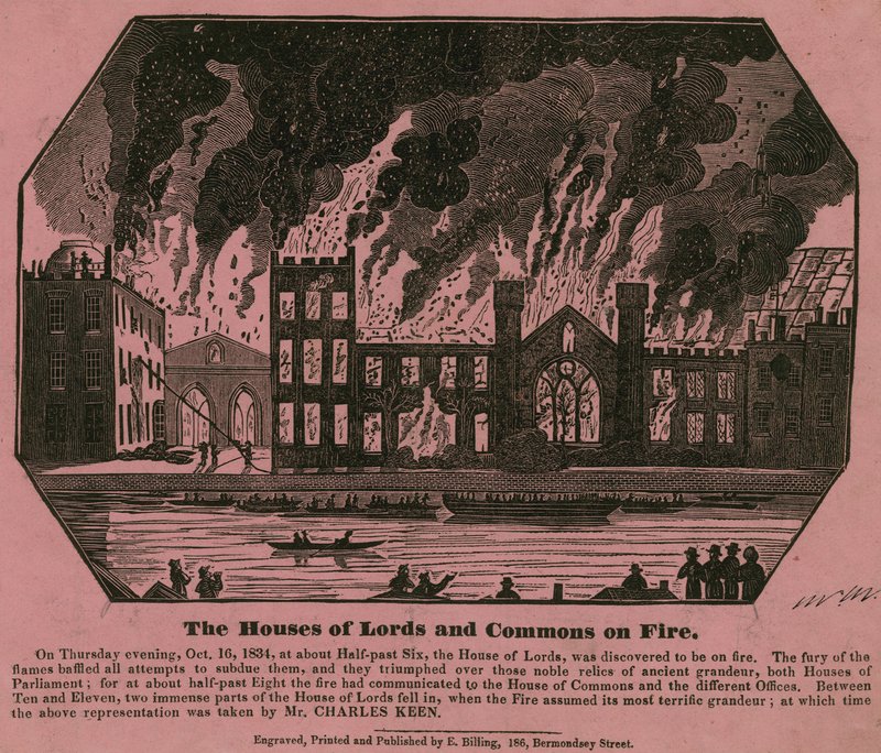 Over- og underhuset i brand, 16. oktober 1834 af Charles Keene