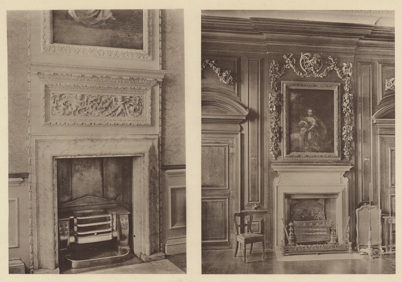 Belton House, Grantham, To skorstensstykker af Charles Latham