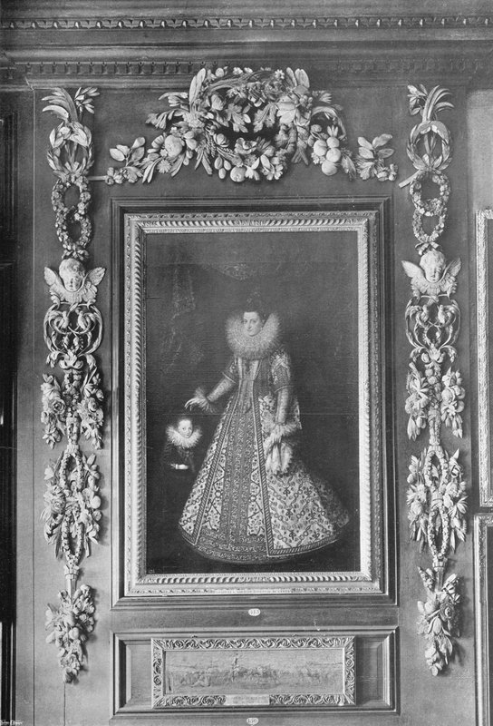 Portræt af ærkehertuginden Isabella ved Hampton Court af Charles Latham