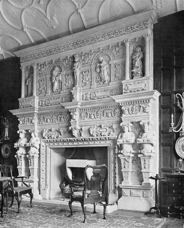 The Chimney-Piece in the Drawing Room, South Wraxall Manor, fra 