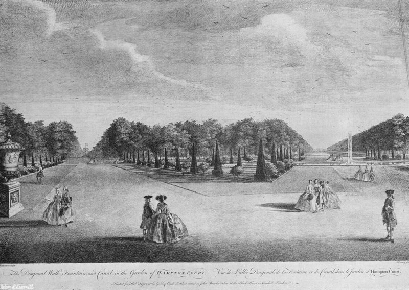 The Yews på Hampton Court i det attende århundrede af Charles Latham
