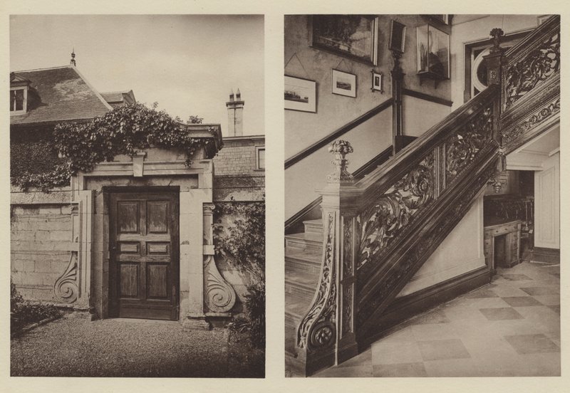 Thorpe Hall, Peterborough, sideindgang til staldene, trappen af Charles Latham