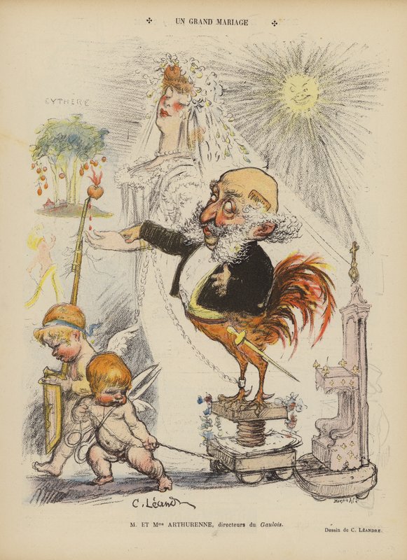 Et fantastisk ægteskab. Illustration til Le Rire af Charles Leandre