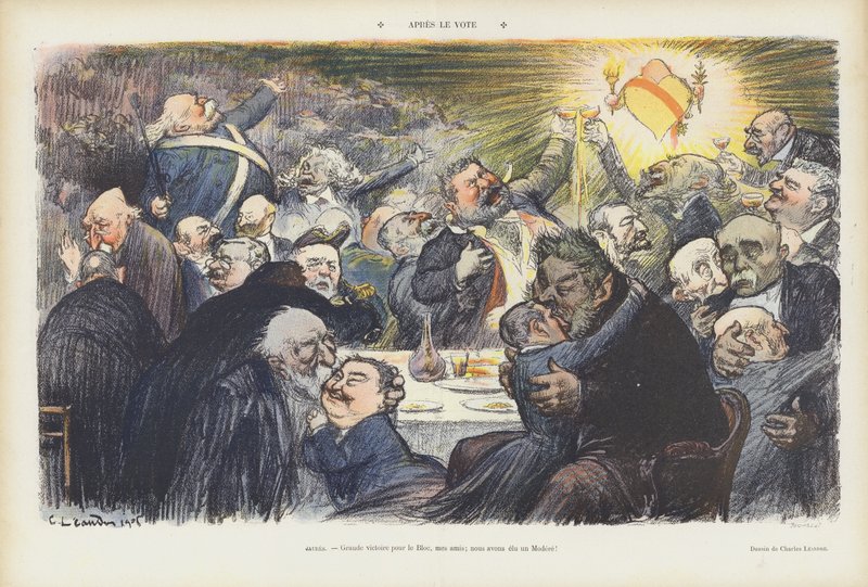 Efter afstemningen. Illustration til Le Rire af Charles Leandre