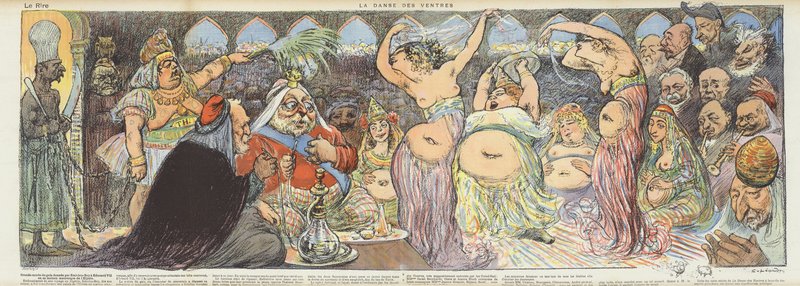 Mavedansere. Illustration til Le Rire af Charles Leandre