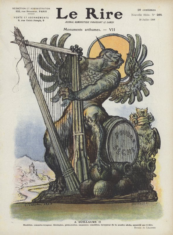 Karikatur af Kaiser Wilhelm II af Tyskland. Illustration til Le Rire af Charles Leandre