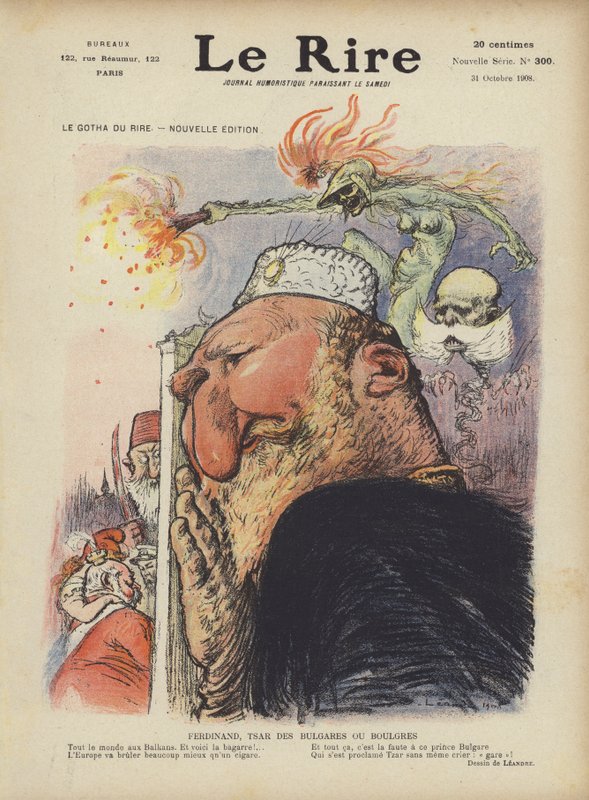 Karikatur af tsar Ferdinand I af Bulgarien. Illustration til Le Rire af Charles Leandre