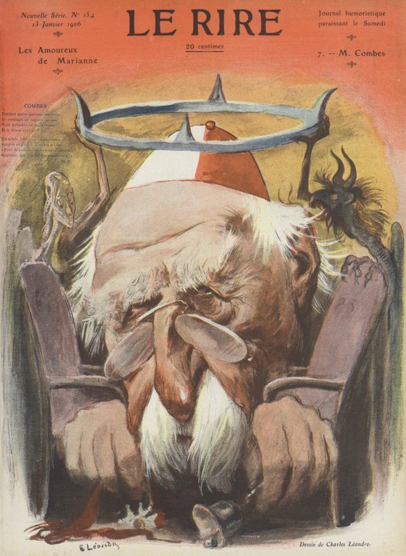 Emile Combes, fransk politiker. Illustration til Le Rire af Charles Leandre