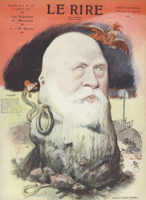 Ferdinand Sarrien, fransk politiker. Illustration til latter af Charles Leandre
