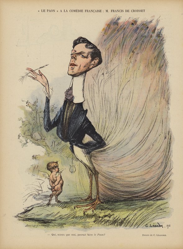 Francis de Croisset, fransk dramatiker, romanforfatter og librettist. Illustration til Le Rire af Charles Leandre