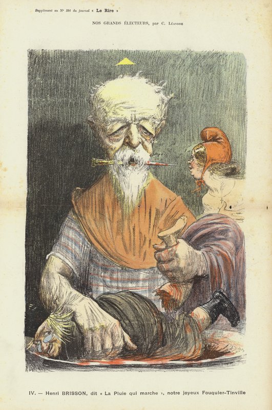 Henri Brisson, fransk politiker, illustration for Le Rire af Charles Leandre