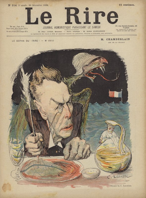 Joseph Chamberlain, Illustration for Le Rire af Charles Leandre