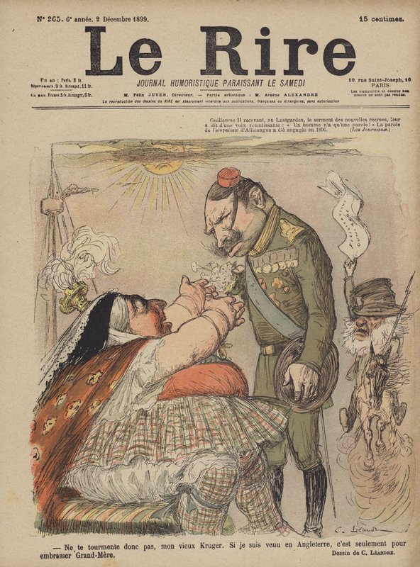 Kaiser Wilhelm II og Dronning Victoria, Illustration for Le Rire af Charles Leandre