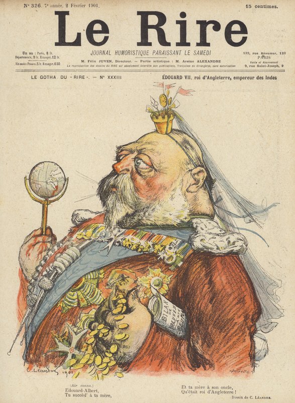 Kong Edward VII af England, Illustration for Le Rire af Charles Leandre
