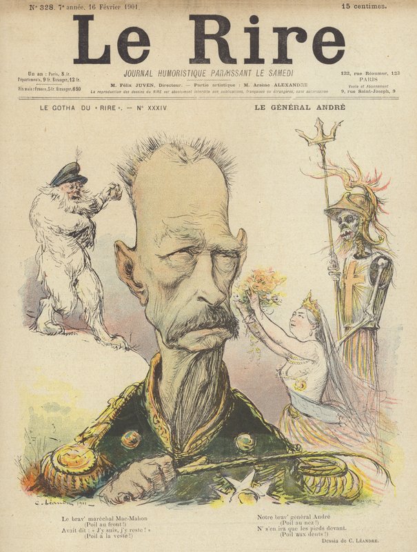 Le General Andre, Illustration for Le Rire af Charles Leandre