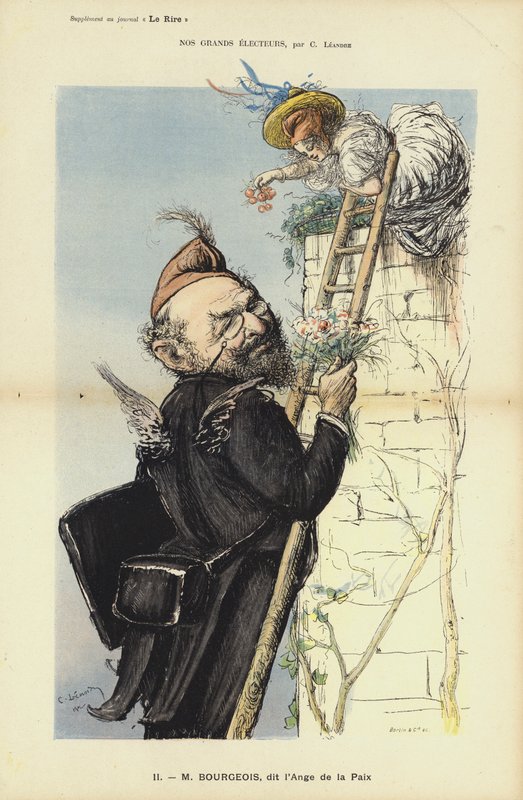 Leon Bourgeois, fransk politiker, illustration for Le Rire af Charles Leandre