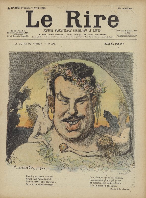 Maurice Donnay, Illustration for Le Rire af Charles Leandre