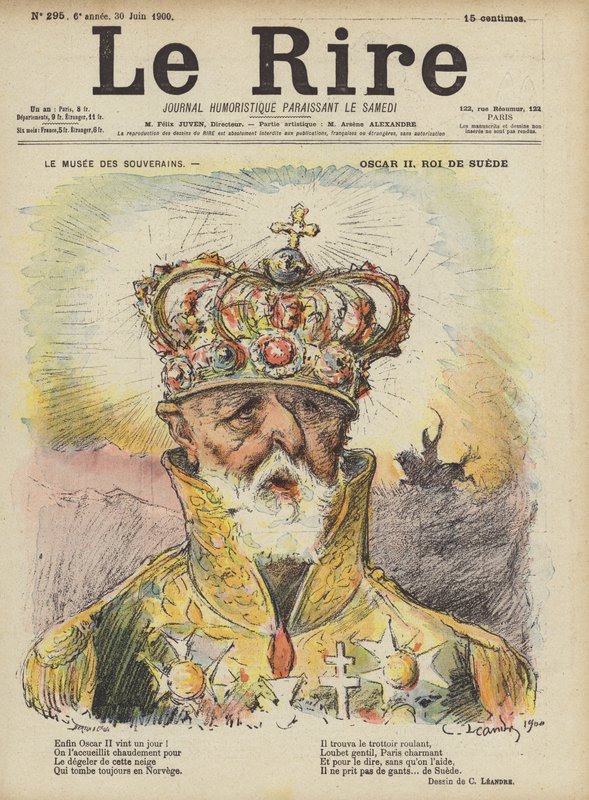 Oscar II, konge af Sverige, Illustration til Le Rire af Charles Leandre