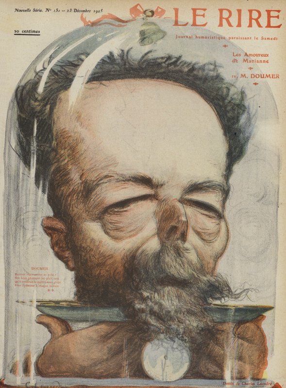 Paul Doumer, fransk politiker. Illustration til Le Rire af Charles Leandre