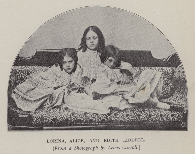 Lorina, Alice og Edith Liddell (s/h-billede) af Charles Lutwidge Dodgson