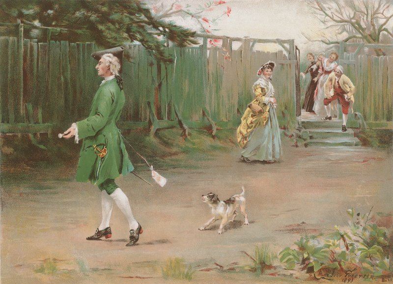 Den første april (chromolitho) af Charles MacIvor or MacIver Grierson