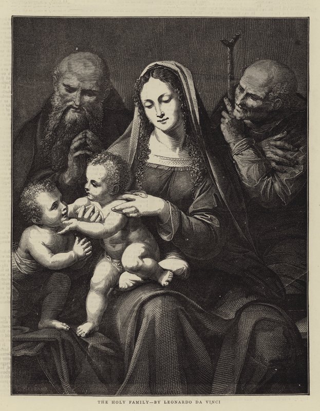 Den hellige familie af Leonardo da Vinci af Charles Maurand