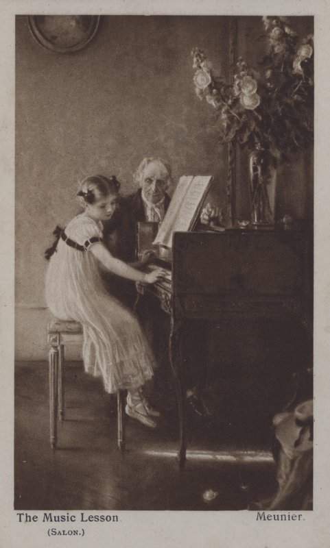 Musiktimen (farve litho) af Charles Meunier
