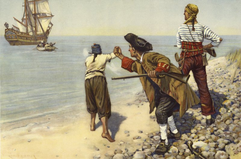 Marooned, an incident in the days of the buccaneers (farvelitografi) af Charles Murray Padday