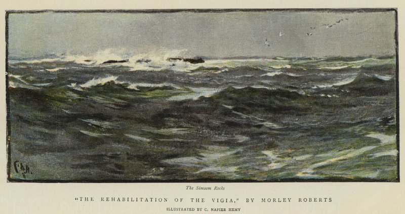 Illustration til The Rehabilitation of the Vigia, af Morley Roberts af Charles Napier Hemy