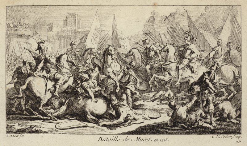 Slaget ved Muret, Frankrig, Albigensian Crusade af Charles Nicolas II Cochin