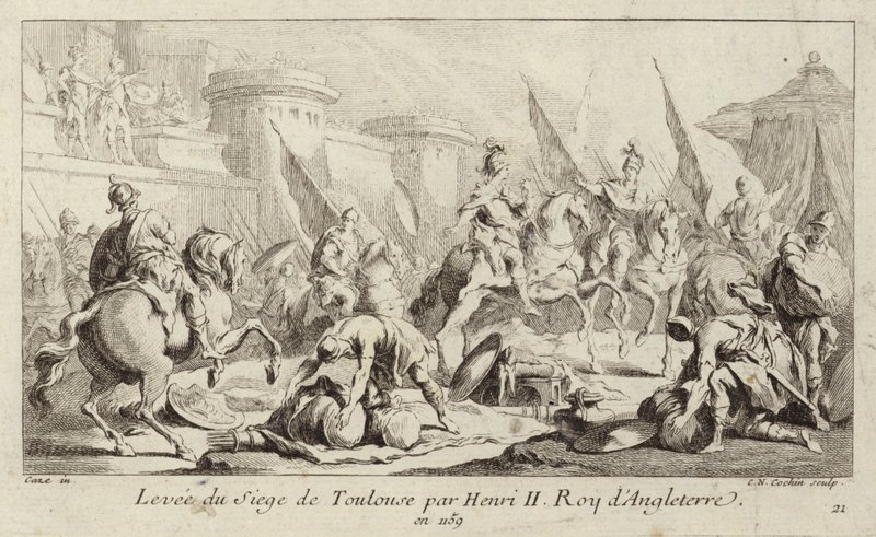 Kong Henrik II af England ophæver sin belejring af Toulouse af Charles Nicolas II Cochin