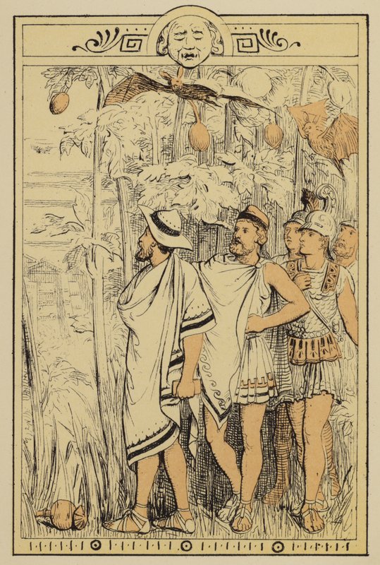 Historier fra Lucian: At nærme sig drømmenes by (farve litho) af Charles Oliver Murray
