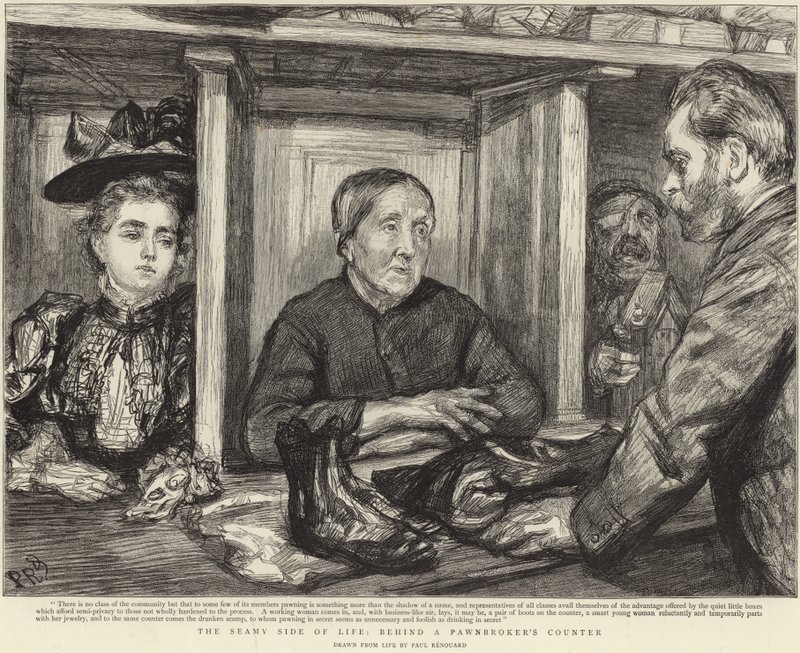 Bag en pantelåners disk (litho) af Charles Paul (after) Renouard