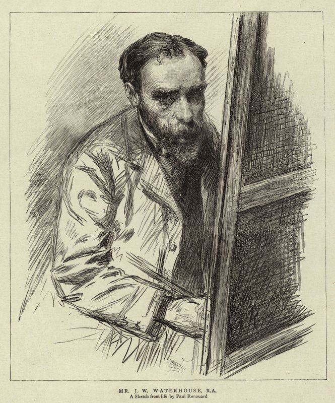 Mr J W Waterhouse, RA (litho) af Charles Paul (after) Renouard