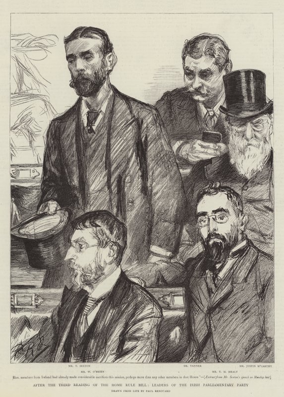 Efter tredjebehandlingen af lovforslaget om hjemmestyre, ledere af det irske parlamentariske parti af Charles Paul Renouard