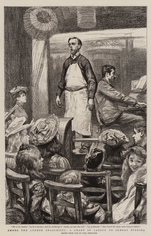 Blandt London-anarkisterne, en Chant of Labor søndag aften af Charles Paul Renouard