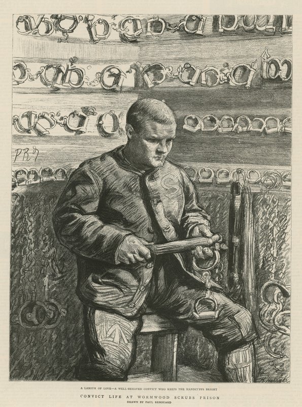 Fængselsdømt liv i Wormwood Scrubs Prison (gravering) af Charles Paul Renouard