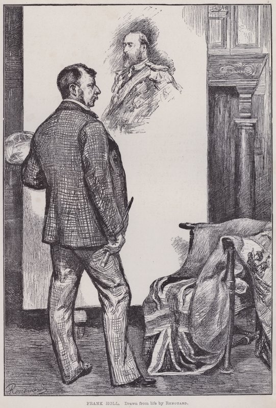 Frank Holl, maleri i sit atelier (gravering) af Charles Paul Renouard