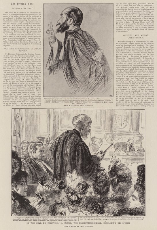 I Cour de Cassation afsluttede M Manau, generalanklageren, sin tale af Charles Paul Renouard