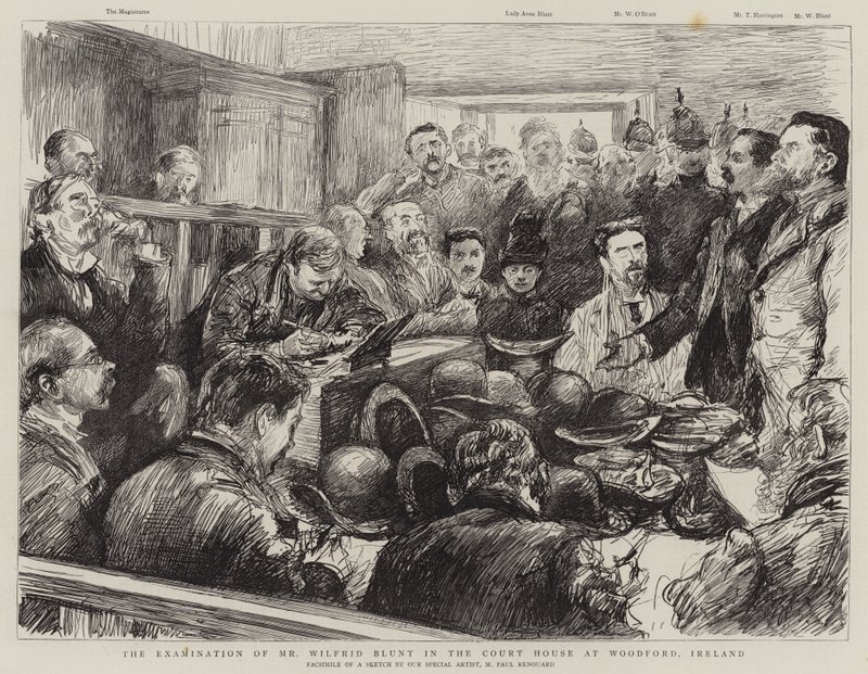 Undersøgelsen af Mr. Wilfrid Blunt i Court House i Woodford, Irland af Charles Paul Renouard