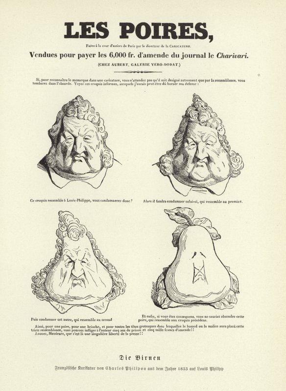 Karikatur af kong Louis Philippe I af Frankrig af Charles Philipon